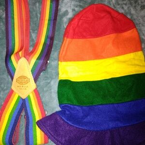 RAINBOW Suspenders Nicholas No.113 with Matching Hat